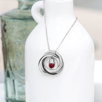 Personalised Russian Ring Garnet Crystal Necklace, 9 of 12