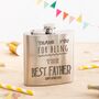 Personalised Best Father's Day Silver Hip Flask Gift, thumbnail 2 of 4
