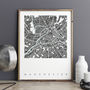 Manchester Map Art Print Limited Edition, thumbnail 1 of 5