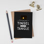 Funny Retro Christmas Card 'Tinsel In A Tangle', thumbnail 1 of 2