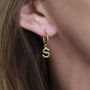 18ct Gold Vermeil Personalised Initial Hoop Earrings, thumbnail 6 of 8