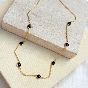 Sapphire And Gold Multi Gemstone Station Necklace, 4 of 5