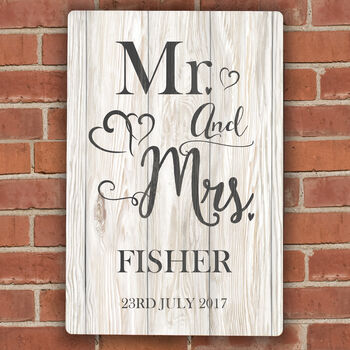 Personalised Mr And Mrs Metal Sign, 2 of 3