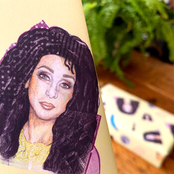 Cher Wrapping Paper, Fun 80s Pop Diva Gift Wrap, 2 of 8