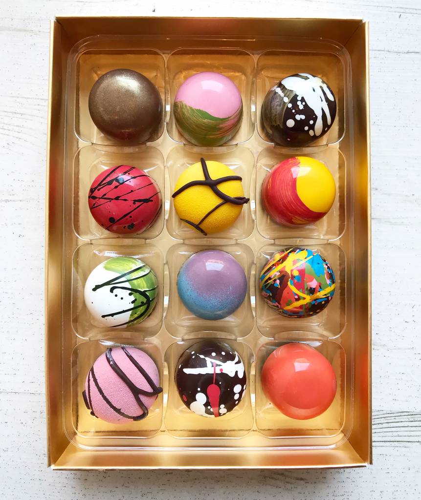 Handpainted Chocolate Collection Box Of 24 By Studio Chocolate ...