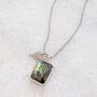 The Duo Labradorite Necklace, Silver, thumbnail 12 of 12