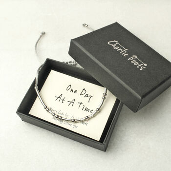 One Day At A Time Morse Code Bracelet In Sterling Silver 925, 7 of 8