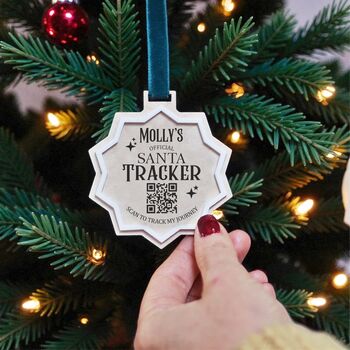 Personalised Santa Tracker Christmas Decoration, 6 of 7