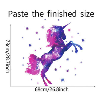 Full Size Purple Pink Unicorn Wall Vinyl Decal, 2 of 4