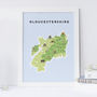 Map Of Gloucestershire Print, thumbnail 1 of 2