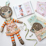 Large Doll And Doll's Dress Kit In Pale Pink, thumbnail 2 of 8