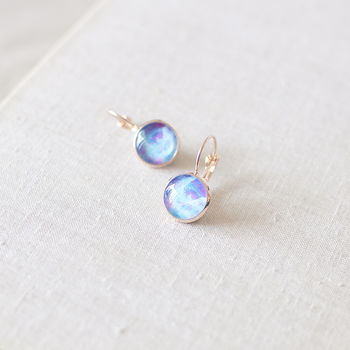 Blue And Magenta Galaxy Earrings, 7 of 8