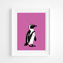 African Penguin Print On Pink, thumbnail 1 of 5