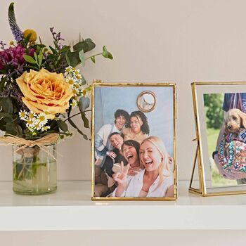Hiya Recycled Glass And Gold Metal Photo Frame, 2 of 3