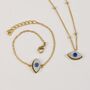 Evil Eye Necklace And Bracelet Jewellery Set Mop, thumbnail 1 of 4