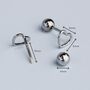 Sterling Silver Screw Back Heart Stud Earrings, thumbnail 3 of 5