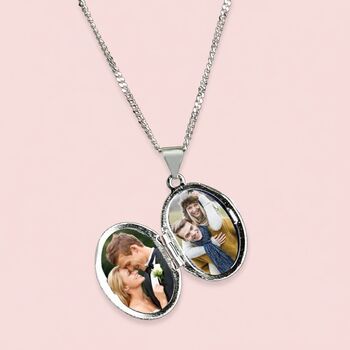 Personalised Sterling Silver Oval Locket Necklace, 4 of 10