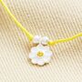 Sterling Silver Yellow Daisy Cord Bracelet, thumbnail 2 of 5