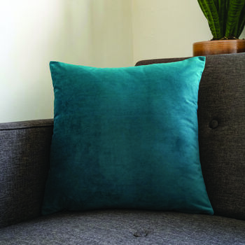 Luxury Super Soft Velvet Cushion Teal Turquoise, 3 of 4