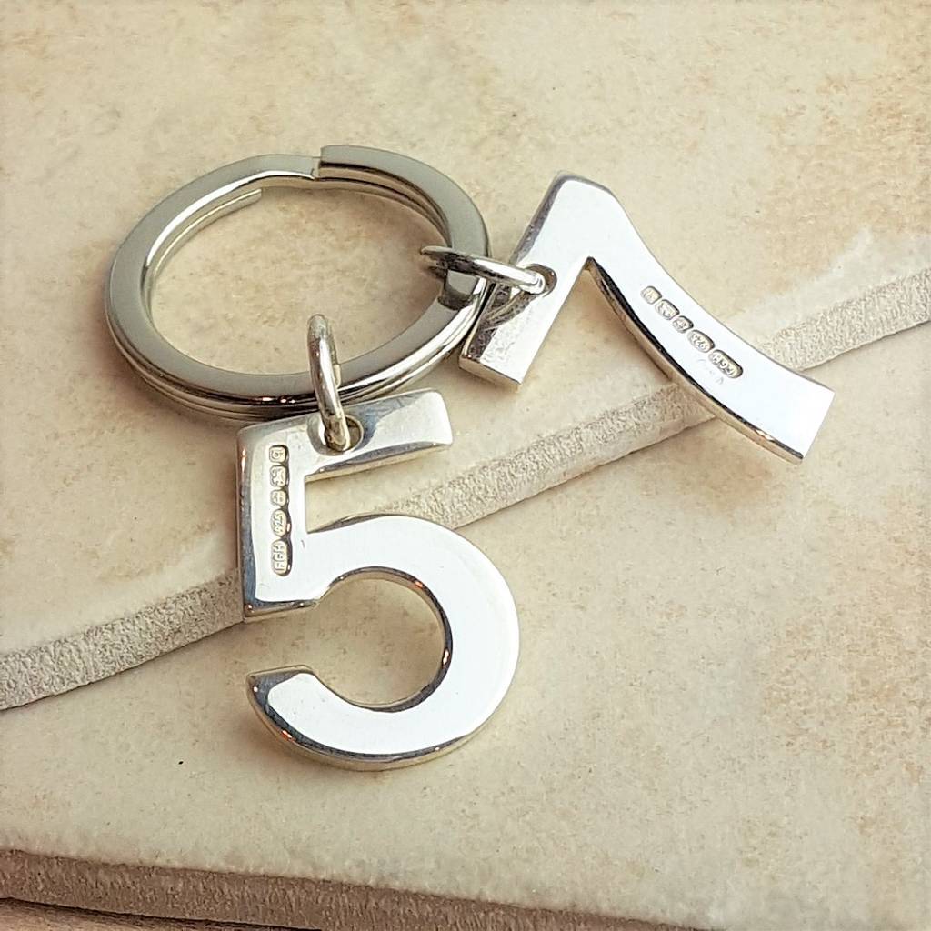 Image of Double Digit Silver Keyring