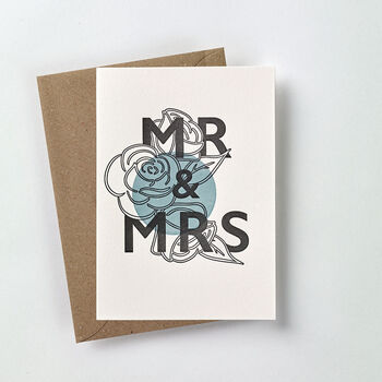 'Mr And Mrs' Botanical Letterpress Card, 2 of 3