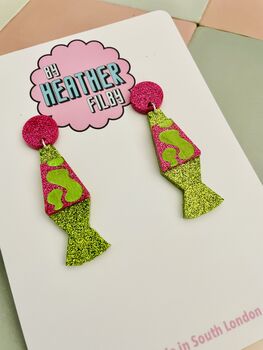 Lava Lamp Glitter Resin Earrings, 3 of 4
