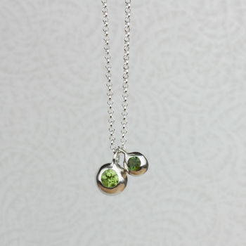 Silver Peridot And Tourmaline Orb Necklace, 3 of 6