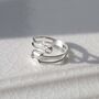 Sterling Silver Adjustable Safety Pin Ring, thumbnail 1 of 8