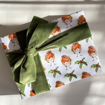 Robin Christmas Wrapping Paper, Gift Wrap, 9 of 10