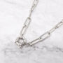 18ct Rhodium Filled Silver Paperclip Necklace, thumbnail 1 of 4