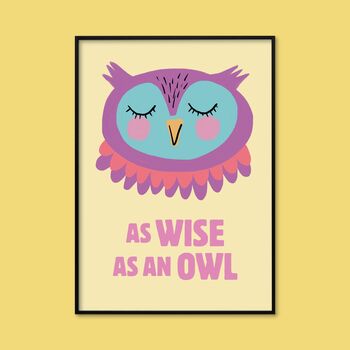 As Wise As An Owl Children's Motivational Print, 3 of 3