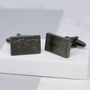 Engraved World Map And Coordinates Cufflinks, thumbnail 1 of 3