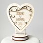 Personalised Heart Wedding Cake Topper, thumbnail 3 of 7