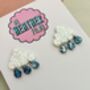 White Cloud Glitter Earrings / Head In The Clouds Gift / Dreamy Aesthetic / Silver Lining Positivity Gift, thumbnail 5 of 5