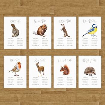 Woodland Animals Table Plan Cards, 7 of 7