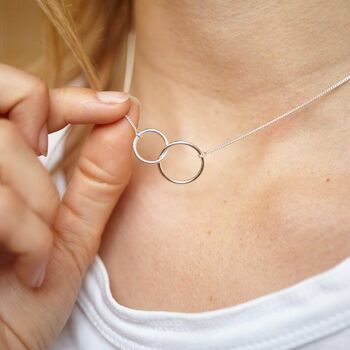 Mother And Daughter Infinity Circles Necklace, 3 of 5