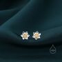 Sterling Silver Tiny Daffodil Stud Earrings, thumbnail 1 of 11