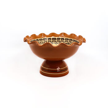Ceramic Fruit Bowl With Stand In Sand Colour, 2 of 4