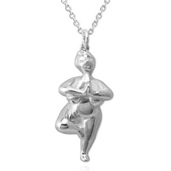 Personalised Yoga Charm Necklace Tree Pose, 2 of 11