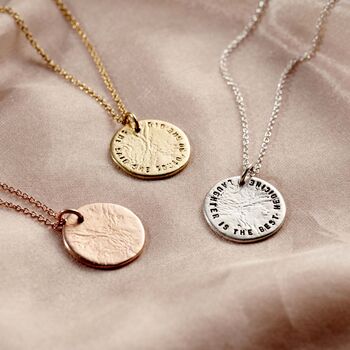 Personalised Molten Texture Disc Necklace, 2 of 9