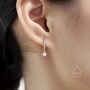 Moon And Star Cz Dangle Huggie Hoop Earrings, thumbnail 5 of 11