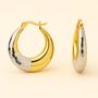 Large Gold Plated Sterling Silver Mixed Metal Hoop Earrings, thumbnail 3 of 4