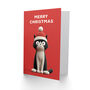 Cute Tuxedo Cat Pet Wearing Santa Hat Christmas Card, thumbnail 2 of 4