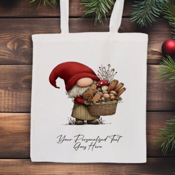Personalised Christmas Gonk Gnome Tote Bag, 6 of 11