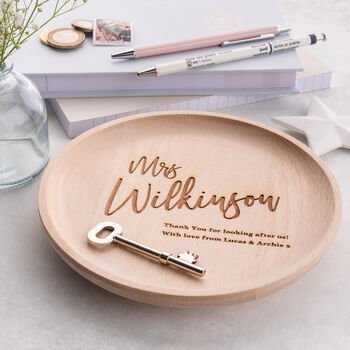 Personalised Thank You Teacher Wooden Trinket Tray, 4 of 5