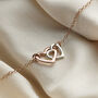 Mummy And Baby 9ct Gold Double Heart Necklace, thumbnail 3 of 7