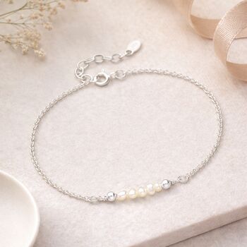 50th Birthday Sterling Silver Freshwater Pearl Bracelet, 2 of 5