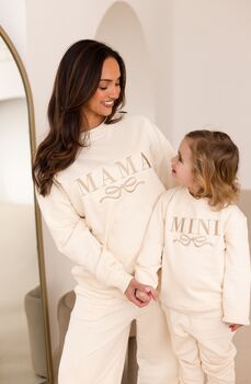 Mama Embroidered Bow Sweatshirt With Optional Matching Mama's Girl, 9 of 12
