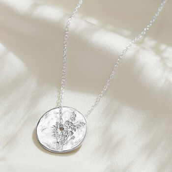 Birth Flower Spinner Necklace In Sterling Silver, 10 of 12