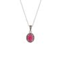 Circle Red Opal High Quality Sterling Silver Necklace, thumbnail 2 of 10